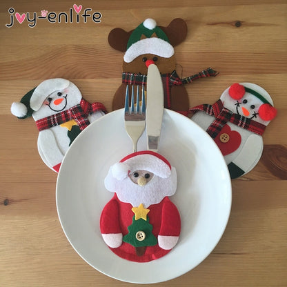 Felt Christmas Cutlery Holders Set of 8 by HitMyNeed