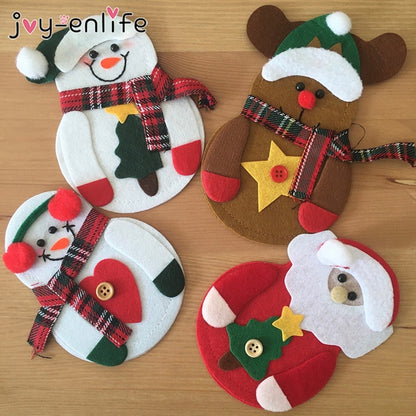 Felt Christmas Cutlery Holders Set of 8 by HitMyNeed