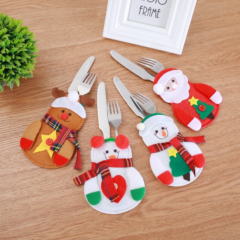 Felt Christmas Utensil Holder Set (8 Pieces) by HitMyNeed