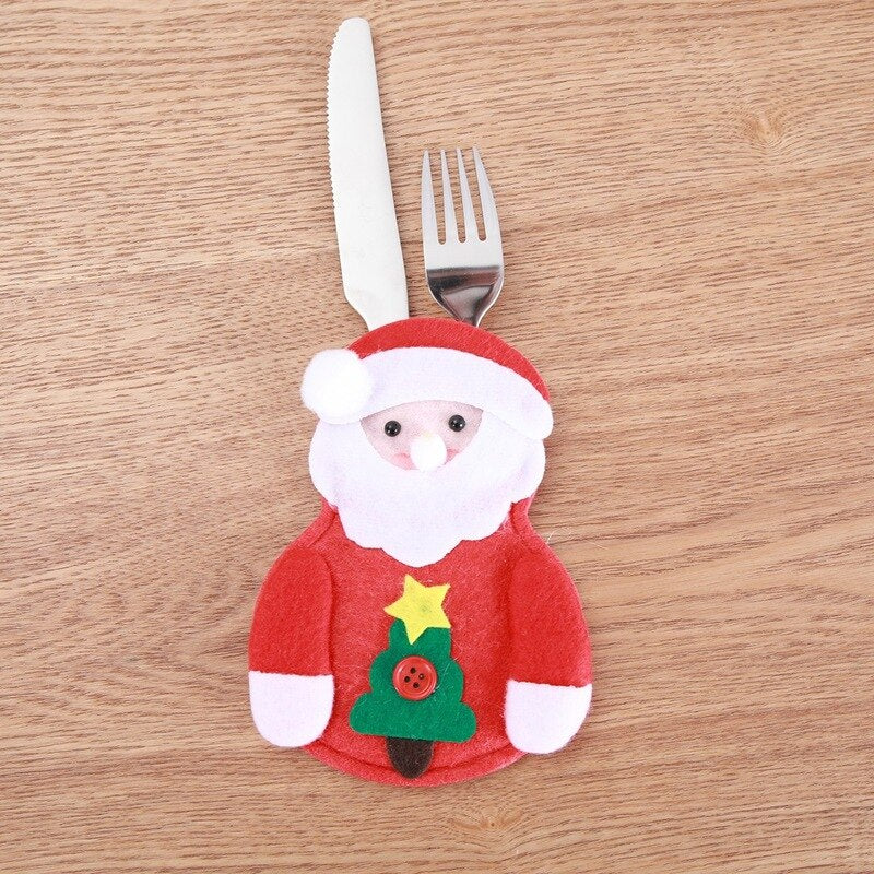 Felt Christmas Utensil Holder Set (8 Pieces) by HitMyNeed
