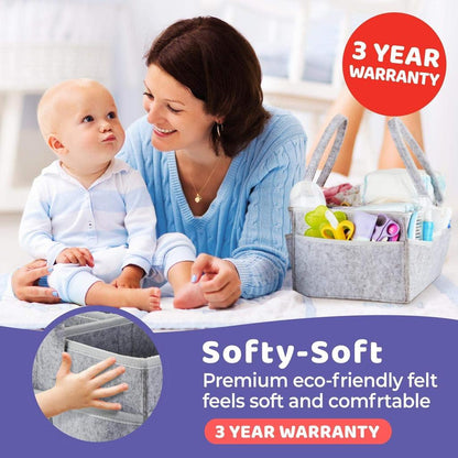 Felt Diaper Caddy Basket with Compartments by HitMyNeed
