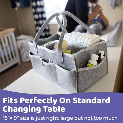 Felt Diaper Caddy Basket with Compartments by HitMyNeed
