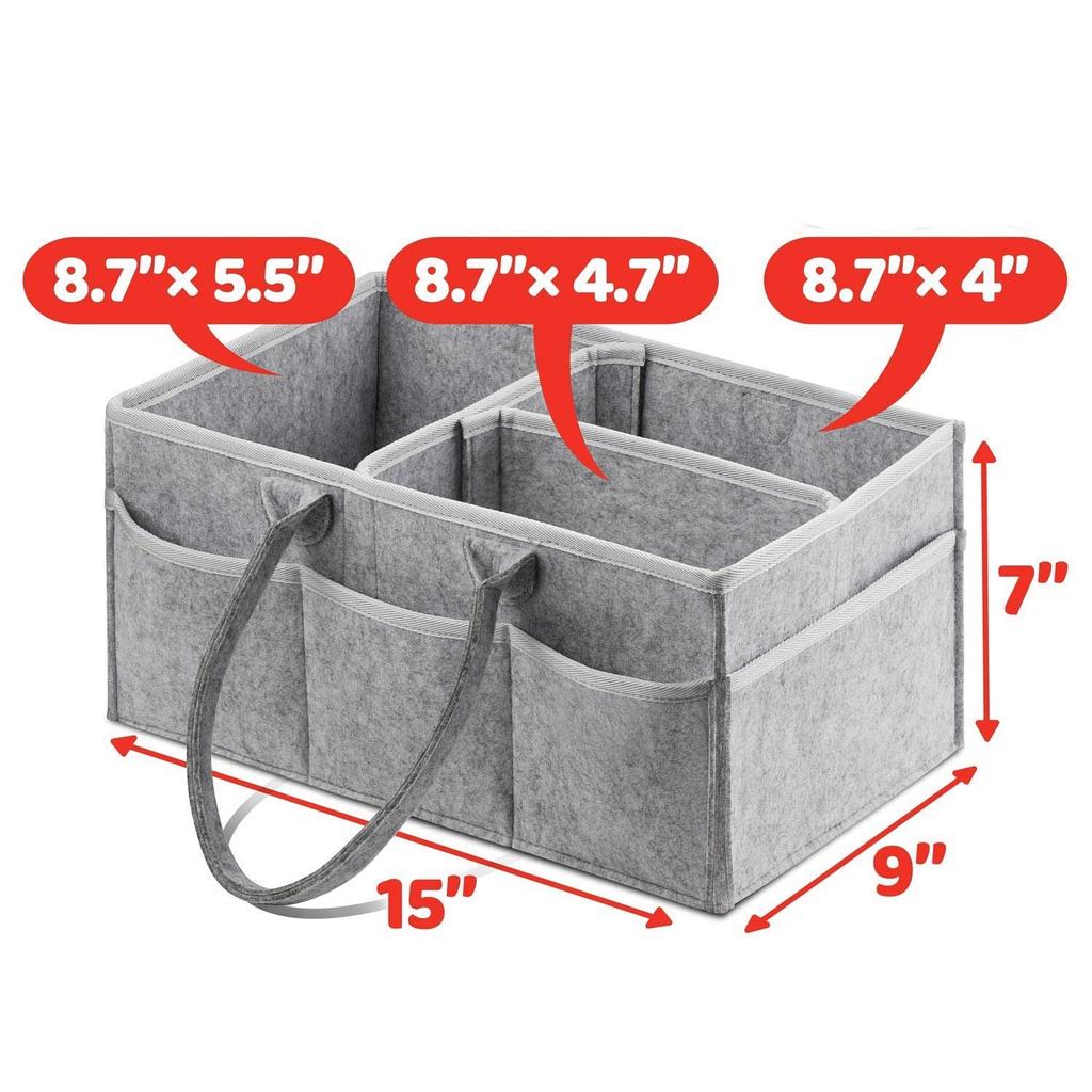 Felt Diaper Caddy Basket with Compartments by HitMyNeed