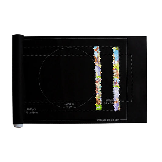 Felt Jigsaw Puzzle Roll Mat for Up to 1500 Pieces black by HitMyNeed