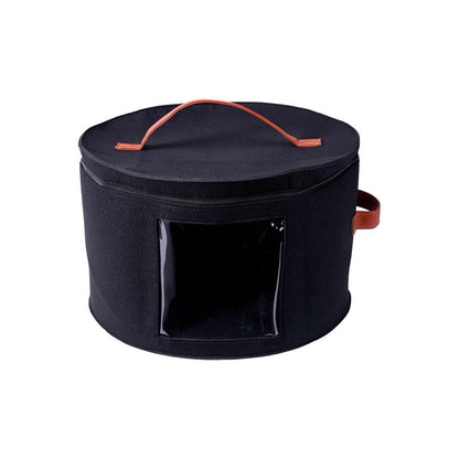 Felt Round Hat Box with Handles and Window by HitMyNeed