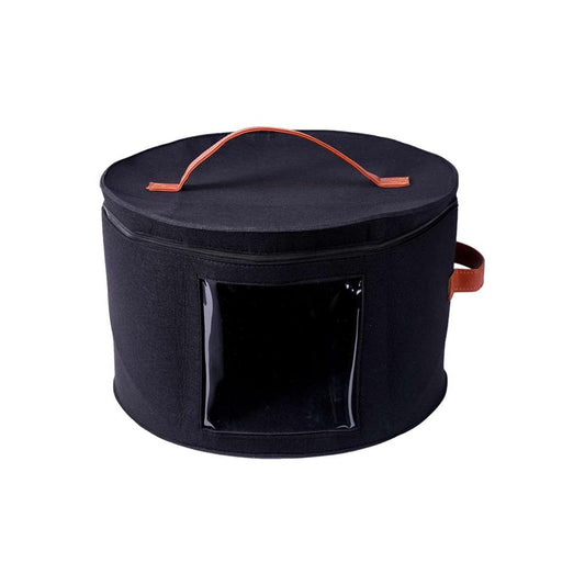 Felt Round Hat Box with Handles and Window by HitMyNeed