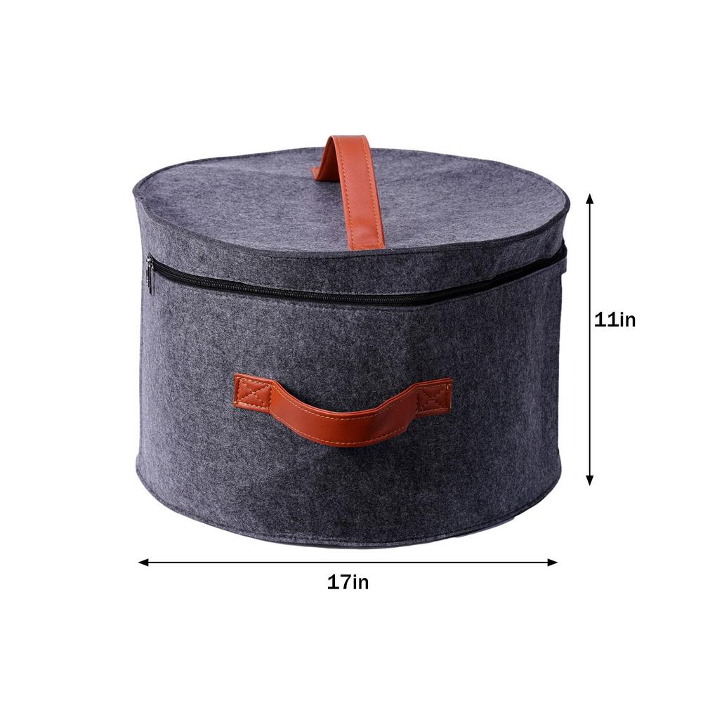 Felt Round Hat Box with Handles and Window by HitMyNeed