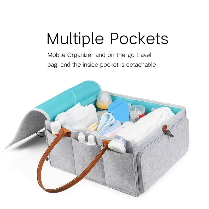 Felt Storage Basket Fabric Organizer with Handles by HitMyNeed
