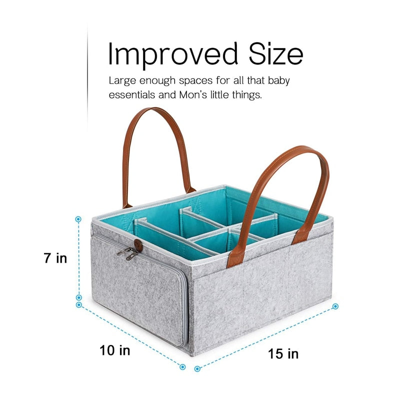 Felt Storage Basket Fabric Organizer with Handles by HitMyNeed