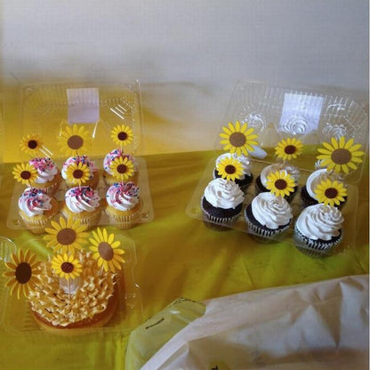 Felt Sunflower Cake Toppers Set (5pcs) by HitMyNeed