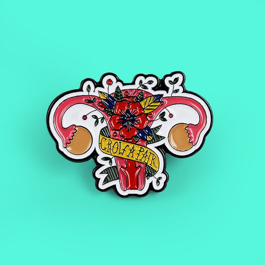Feminist Uterus Pin Brooch - Enamel Lapel Badge by HitMyNeed
