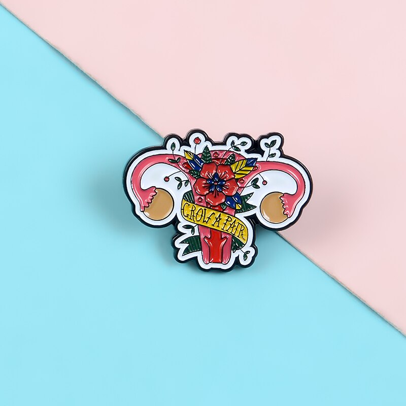 Feminist Uterus Pin Brooch - Enamel Lapel Badge by HitMyNeed