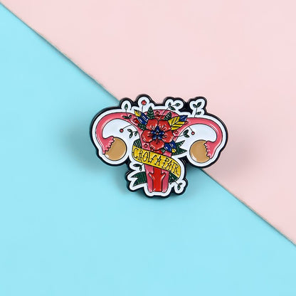 Feminist Uterus Pin Brooch - Enamel Lapel Badge by HitMyNeed