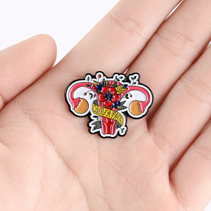 Feminist Uterus Pin Brooch - Enamel Lapel Badge by HitMyNeed