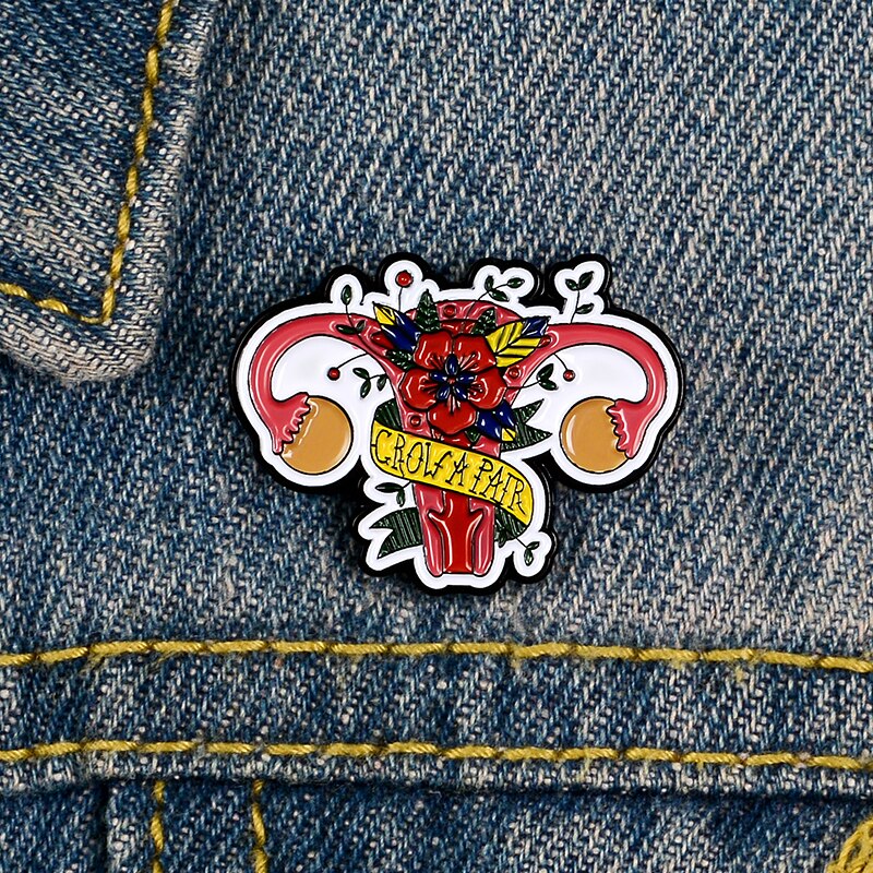 Feminist Uterus Pin Brooch - Enamel Lapel Badge by HitMyNeed
