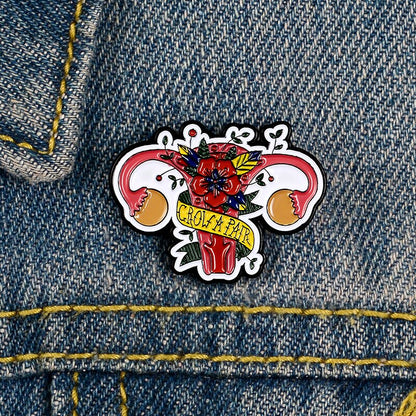 Feminist Uterus Pin Brooch - Enamel Lapel Badge by HitMyNeed