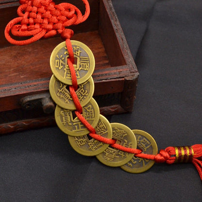 Feng Shui Six Coins Hanging Lucky Charm Decor by HitMyNeed