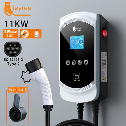 Feyree 32A Type 2 EV Wallbox Charger with App Control 11kw-16a-3-phase by HitMyNeed