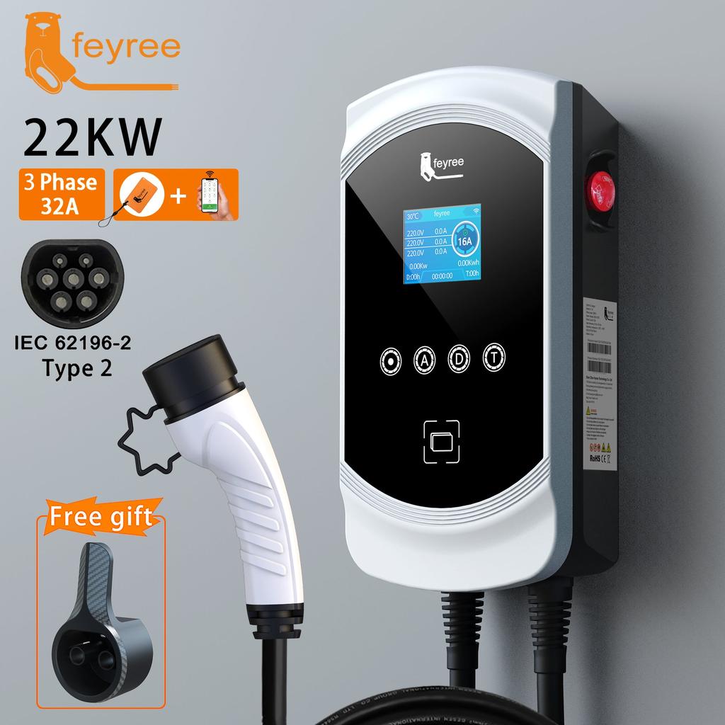 Feyree 32A Type 2 EV Wallbox Charger with App Control by HitMyNeed