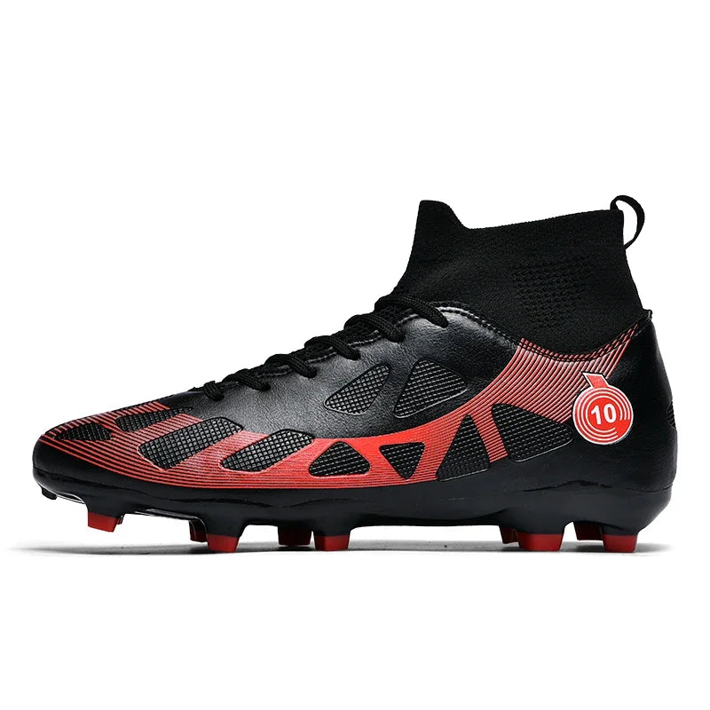 FG/TF Ankle Soccer Cleats for Men & Kids 350-c-black eu-35 by HitMyNeed