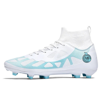 FG/TF Ankle Soccer Cleats for Men & Kids 350-c-white eu-39 by HitMyNeed