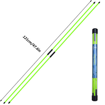 Fiberglass Golf Alignment Sticks with Case Green by HitMyNeed