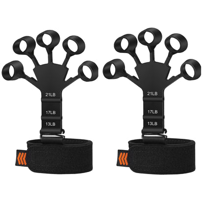Finger Gripper Hand Strengthener with 6 Resistance Levels 2pcs-black by HitMyNeed