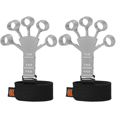 Finger Gripper Hand Strengthener with 6 Resistance Levels 2pcs-gray by HitMyNeed