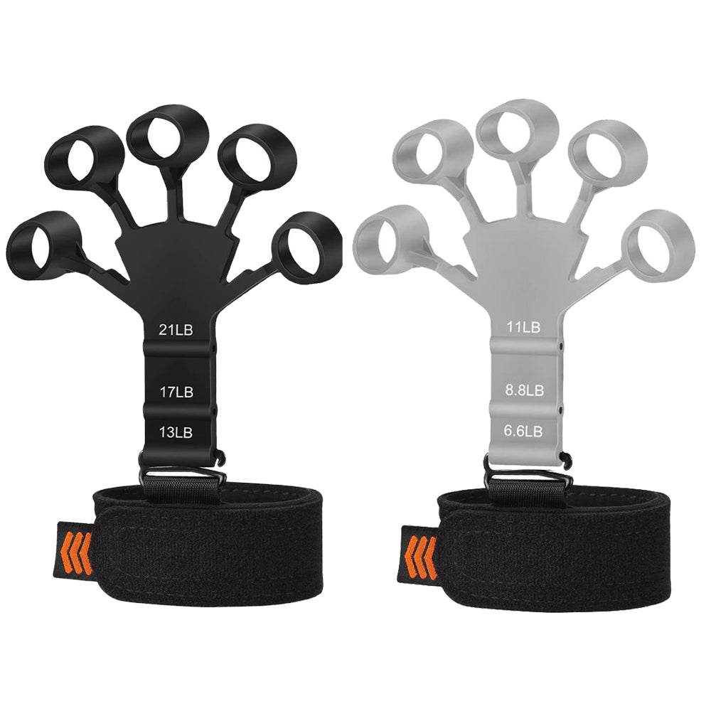 Finger Gripper Hand Strengthener with 6 Resistance Levels black-gray by HitMyNeed