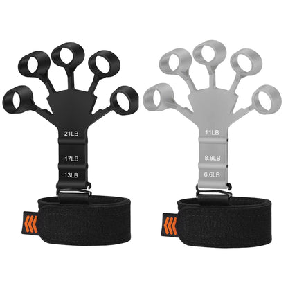 Finger Gripper Hand Strengthener with 6 Resistance Levels black-gray by HitMyNeed