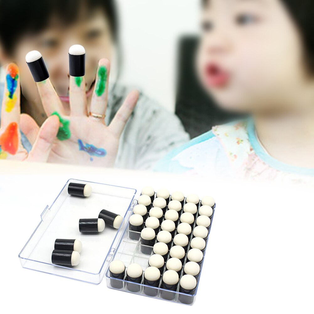 Finger Painting Sponge Daubers Set (40pcs) with Box by HitMyNeed