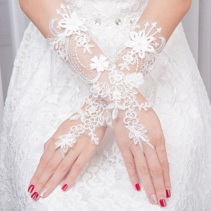 Fingerless Adjustable Lace Wedding Gloves by HitMyNeed