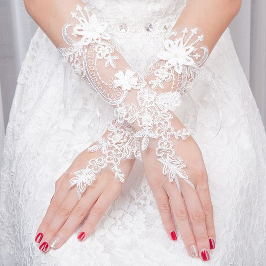 Fingerless Adjustable Lace Wedding Gloves by HitMyNeed