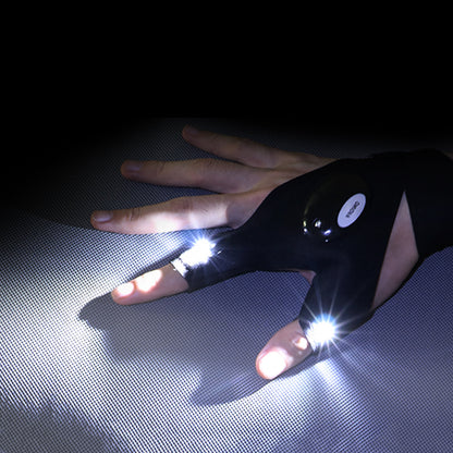Fingerless LED Flashlight Gloves for Outdoor Work by HitMyNeed