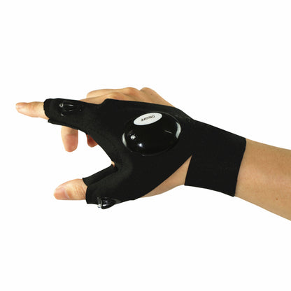 Fingerless LED Flashlight Gloves for Outdoor Work by HitMyNeed