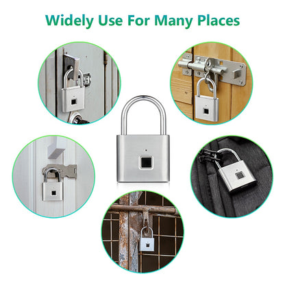 Fingerprint Smart Padlock with USB Rechargeable Battery by HitMyNeed