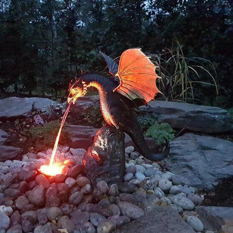 Fire-Breathing Dragon Resin Fountain Sculpture by HitMyNeed