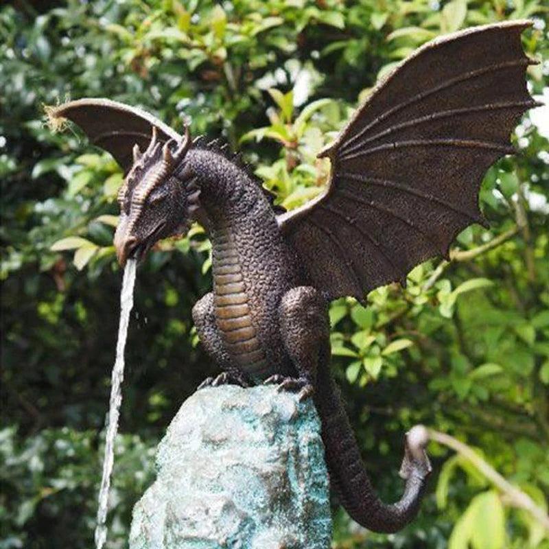 Fire-Breathing Dragon Resin Fountain Sculpture by HitMyNeed