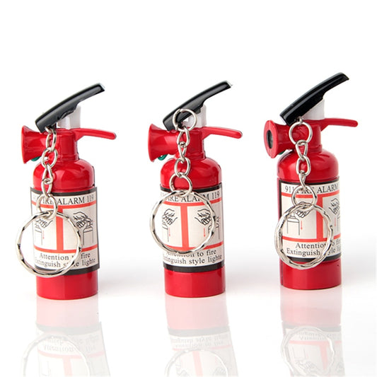 Fire Extinguisher Lighter Keychain with Butane Refill by HitMyNeed