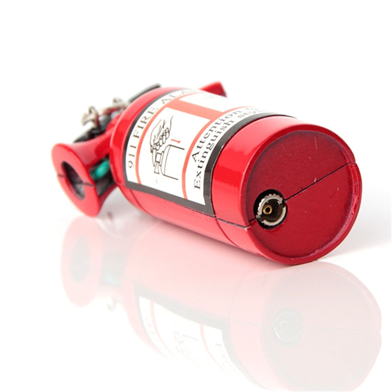 Fire Extinguisher Lighter Keychain with Butane Refill by HitMyNeed