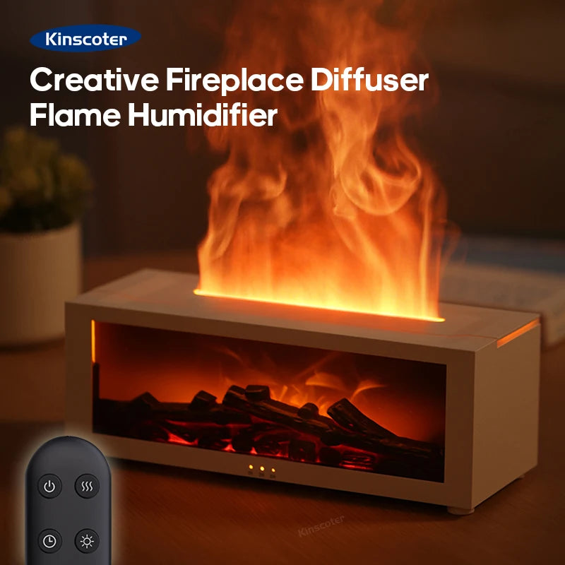 Fireplace Aroma Diffuser Humidifier with Remote & LED by HitMyNeed