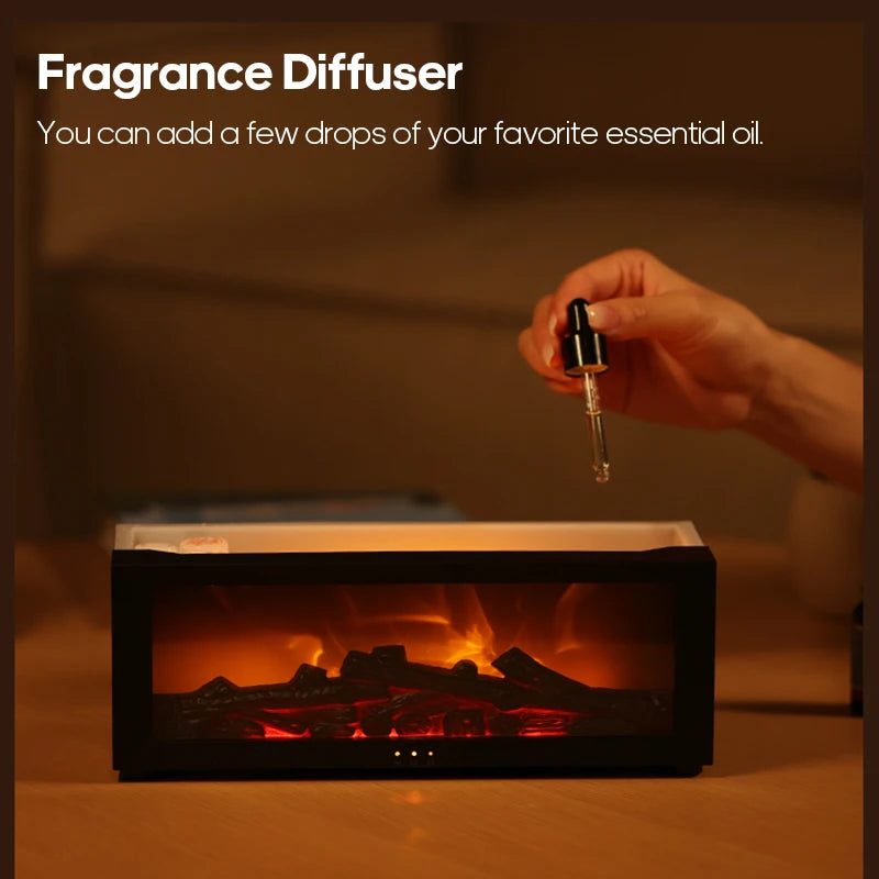 Fireplace Aroma Diffuser Humidifier with Remote & LED by HitMyNeed
