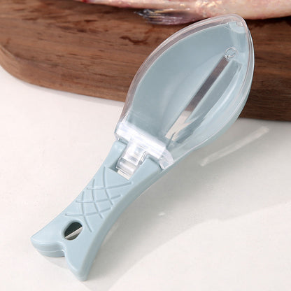 Fish Scale Scraper with Cover and Comfort Handle blue by HitMyNeed