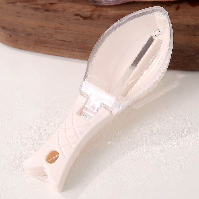 Fish Scale Scraper with Cover and Comfort Handle white by HitMyNeed