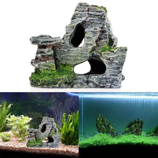 Fish Tank Cave with Realistic Stone Look, Resin 10cm by HitMyNeed