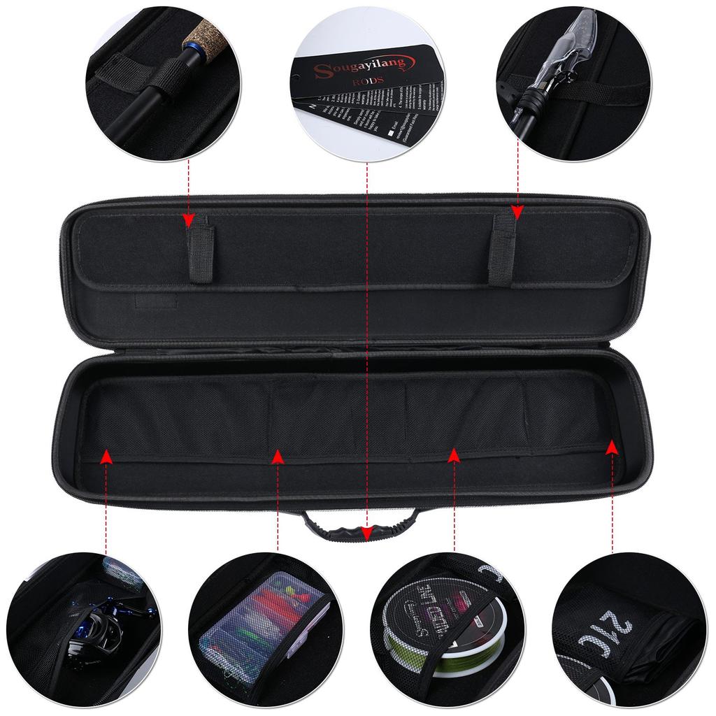 Fishing Rod Hard Case Travel Bag with EVA Protection by HitMyNeed