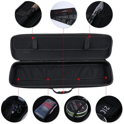 Fishing Rod Hard Case Travel Bag with EVA Protection by HitMyNeed