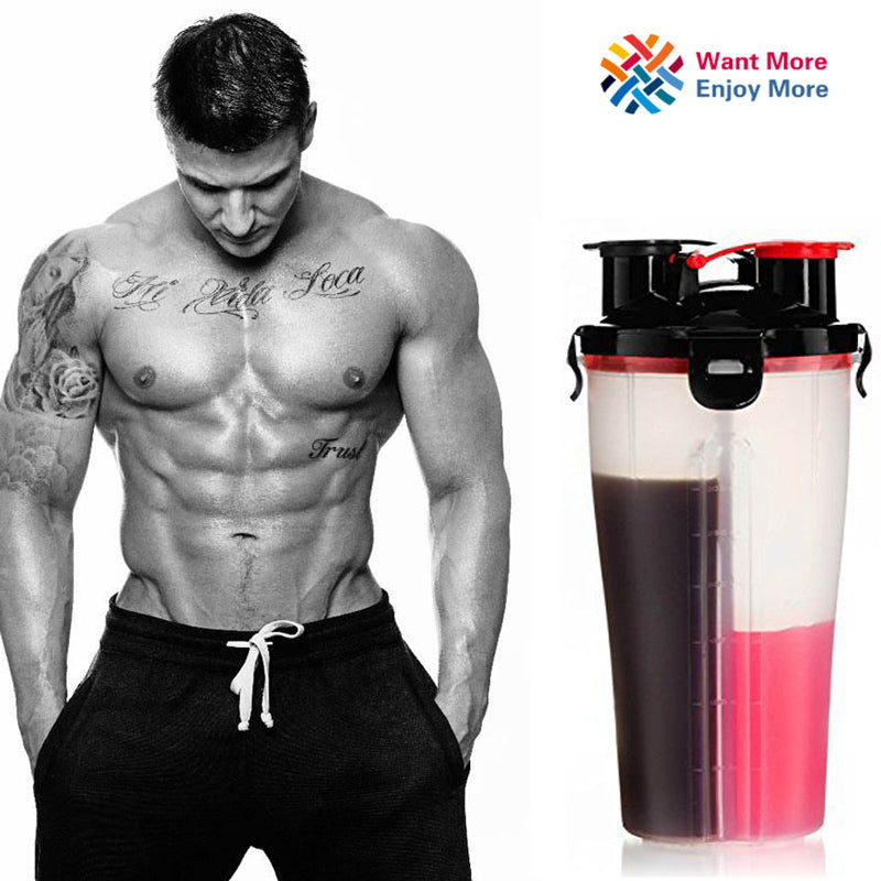 Fitness Dual Sports Bottle Shaker 2-in-1 by HitMyNeed