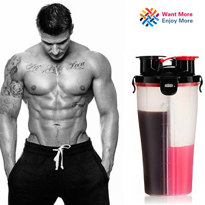 Fitness Dual Sports Bottle Shaker 2-in-1 by HitMyNeed