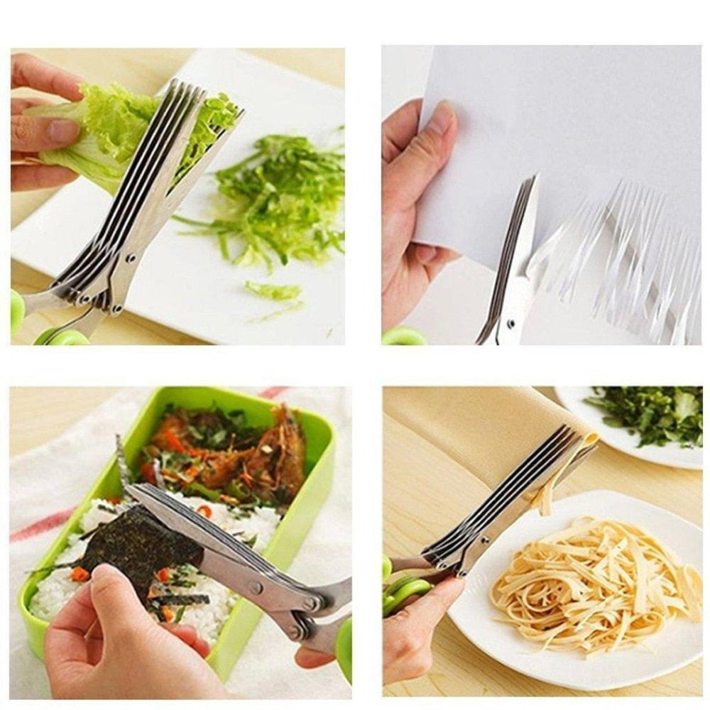 Five-Blade Shredder Scissors for Fast Food Prep by HitMyNeed